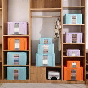 Thùng Lưu Trữ Organizer Có Thể Gập Lại Oxford Vải Quần Áo Hộp Lưu Trữ Tủ Quần Áo Hệ Thống Tổ Chức Với Cửa Sổ Duy Nhất - Product Image 6