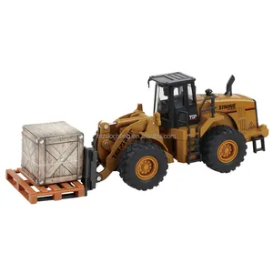 Nieuwe Coming 1:40 Gele Engineering Auto Speelgoed Metalen Transporters Vrachtwagen Speelgoed Model Auto Gegoten Vorkheftruck Model Met Doos Pallet