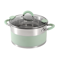Grosir dapur rumah baja antikarat Modern panci masak antilengket pot besar untuk memasak