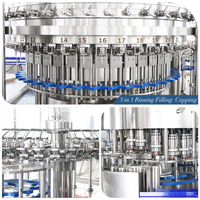 Machine de remplissage automatique 3-en-1 pour boissons gazeuses 10000-30000 BPH, rinçage, remplissage, bouchage, anti-mousse, en SUS304/316, certifiée CE ISO9001