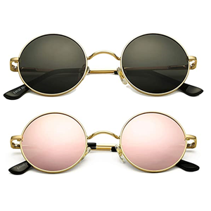 2023 mujeres hombres Vintage anteojos Unisex espejo Metal al aire libre sombra John Lennon gafas de sol Retro redondas gafas de sol polarizadas - Product Image 1