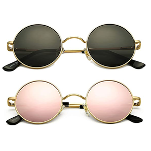 2023 Women Men Vintage eyeglasses Unisex Mirror metal outdoor shade john lennon sun glasses retro round polarized sunglasses