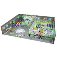 Centre de divertissement familial intérieur Aoleao Cyberpunk avec toboggan en spirale, trampoline, mur d'escalade, jeux interactifs, taille personnalisée pour centre commercial