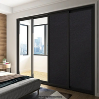 Film adhésif statique noir en PVC moderne pour fenêtre avec motif décoratif, occultation totale de la lumière, intimité pour bureaux et hôtels