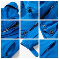 Veste de safari pour homme, 3 couches, respirante, grande taille, résistante à l'eau, coupe-vent, légère, avec doublure en polaire amovible, fermeture éclair