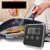Termometer BBQ Digital, alat dapur sangat cepat akurasi tinggi dengan fitur peringatan untuk perlengkapan Taman