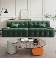 Canapé modulaire de luxe italien en gros pour salon, mobilier de villa vert, durable et confortable en tissu