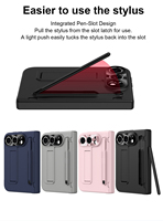 Casing Pelindung Anti Jatuh Lipat Baru dengan Slot Penyangga Pena dan Engsel, Pelindung Penuh, Cocok untuk iPhone Duo Berkualitas Tinggi
