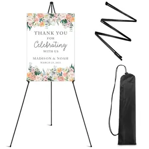 Easel Stand for Wedding Sign,Folding Easels for Display,Metal Telescoping Arts Stand,Lightweight Instant Poster Stands