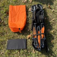 Chariot à main pliable multifonctionnel d'extérieur à quatre roues, design réglable et détachable pour le camping et le shopping
