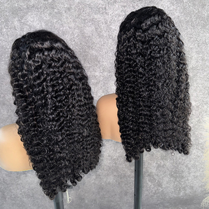 Peluca Frontal de encaje rizado birmano crudo 180 densidad onda profunda encaje frontal encaje completo cabello humano virgen trenzado de un solo donante pedido a granel - Product Image 1