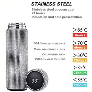 स्टेनलेस स्टील ब्रेज़्ड बीकर Blinged कप नई Bling पानी की बोतलें 500Ml थर्मस कप Bling Tumblers - Product Image 4