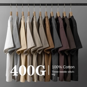 Outstanding 100% Cotton 400g Heavy Summer Short Sleeve T-Shirt Skin-Friendly and Comfortable Loose Casual Sports - Product Image 2