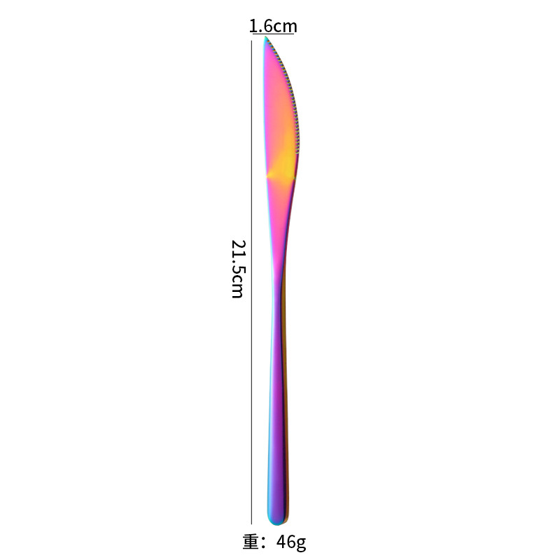 couteau de table irisé