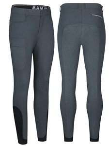Pantalones de equitación de goma completa al por mayor con logo personalizado, cintura baja y hebilla, ropa ecuestre para hombre - Product Image 3