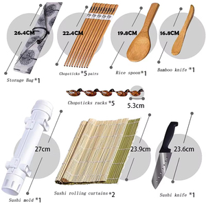Juego de Accesorios de Cocina 17 en 1, Molde de Plástico para Hacer <span class=keywords><strong>Sushi</strong></span>, Tapetes de Bambú, Palillos, Kit de Herramientas para <span class=keywords><strong>Sushi</strong></span> - Product Image 1