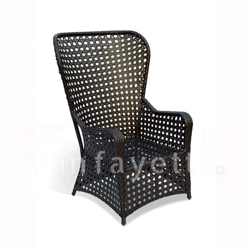 Wicker Stühle mit hoher Rückenlehne Peacock Outdoor Rattan Peacock Chair Schwarzer Rattan Peacock Chair