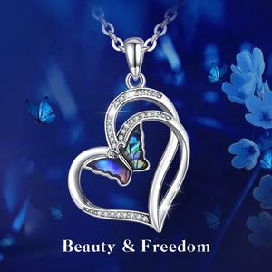 925 sterling silver delle donne farfalla blu cubic zirconia amore cz del pendente del <span class=keywords><strong>cuore</strong></span> della <span class=keywords><strong>collana</strong></span> - Product Image 2
