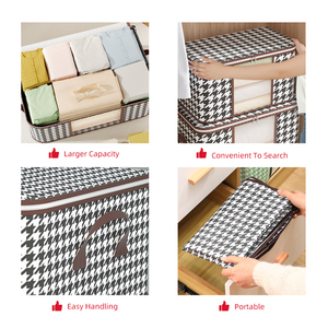 50L＆75L布製バッグジッパー付き大型ワードローブオーガナイザー、寝具衣類キルト用、クローゼット用ダブルスペース節約ソリューション - Product Image 5