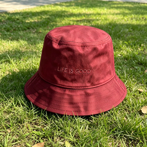 Sombrero de Pescador Rojo Vintage Bordado, Transpirable, Ligero, con Protección Solar, Ajustable, Informal, para Viajes al Aire Libre - Product Image 3