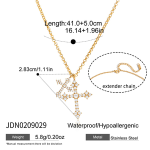 Collar con Colgante <span class=keywords><strong>de</strong></span> Cruz en Capas J&D para Mujer, Acero Inoxidable, Cristal Blanco, Diamantes <span class=keywords><strong>de</strong></span> Imitación, Inspirado en la Fe, Joyería Elegante y Delicada, Regalo - Product Image 6