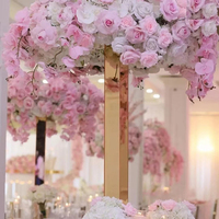 Support de fleurs en métal, grand centre de Table de mariage Rectangle or