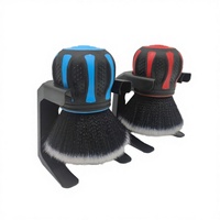 Brosse de nettoyage automobile multi-usages JYM-XB1573 en poils de sanglier et microfibre pour tableau de bord, aérateurs et sièges