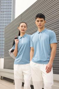 Chemise de golf antimicrobienne pour homme, respirante, tissée, à manches courtes, imprimée, motif uni, séchage rapide 5A, coton mercerisé - Product Image 5