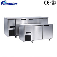Congélateur de table pour la pâtisserie et la congélation, Réfrigérateur horizontal commercial, Table de travail en acier inoxydable, Congélateur de cuisine