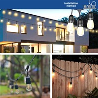 Guirlandes lumineuses solaires S14 G40, indice de protection IP55, forme de fleur, lumières suspendues pour jardin extérieur, cour, événements festifs et camping