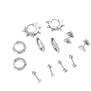 Pendientes de Acero Inoxidable con Remaches Estilo Punk, Diseño de Cono Puntiagudo, Unisex, con Púas de Dibujos Animados, de Titanio, Juego de Pendientes - Product Image 1