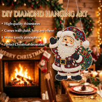 Décoration de Noël LS, pendentif à suspendre en acrylique, kit de peinture diamant 5D, bonhomme de neige, renne de Noël, artisanat fait main, cadeau