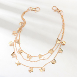 Cadena Corporal Multicapa con Diseño de Mariposa, en Aleación de Zinc Plateada y Dorada, Accesorio de Moda para Uso Diario Femenino - Product Image 4
