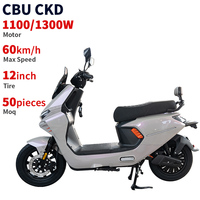 Moto électrique de course CKD SKD 12 pouces avec batterie amovible, 1100/1300W, vitesse maximale de 60 km/h, scooter électrique à 2 places pour adultes