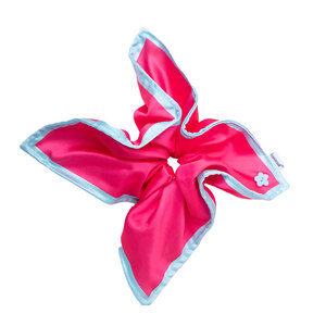 Chasesun Chouchou en satin coloré, grand motif floral carré, accessoire de mode décontracté pour queue de cheval - Product Image 5