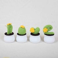 LOVE Cactus Petite plante en pot, plante artificielle au crochet, décoration de bureau et de voiture