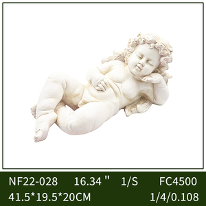 Statua di Cherubino Reclinato in Resina per Esterni, Figurina di Angioletto Rilassato, Scultura Decorativa per Giardino, Patio e Prato - Product Image 2