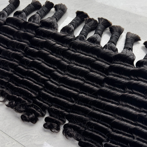Cabello Virgen Camboyano Ondulado Profundo para Trenzas Boho, Cabello Humano de Doble Trama, Color Natural, Puntas Suaves y Abundantes, Cabello para Trenzar - Product Image 1