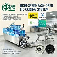 Machine de marquage laser automatique pour boîtes de conserve, pour gravure précise du code GS1, collecte et corrélation des données de production en temps réel