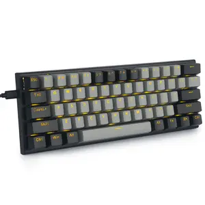 泰克拉多60% 键盘61键电子yooso Z11电脑游戏通用串行总线有线灯发光二极管RGB游戏玩家机械键盘