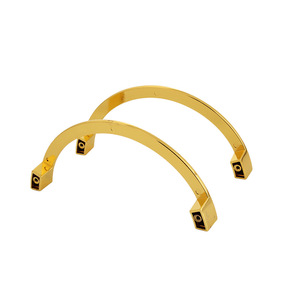 Furniture Handle Zinc Alloy <b>Gold</b> Flat Semi Circular 96mm 128mm Hole Spacing Drawer <b>Cabinet</b> Hardware Minimalist Durable - Product Image 1