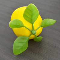 Citron artificiel réaliste avec feuilles, simulation réaliste de citron jaune, faux fruit pour accessoires de photographie, décoration de cuisine et de fête