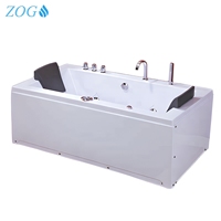 Bain à remous rectangulaire moderne portable à double extrémité avec massage pour salle de bain et hôtel