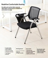 Chaise d'ordinateur pliable et empilable, portable, à pliage rapide, avec structure robuste, pour réunions, visiteurs, expositions et événements