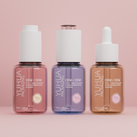 Flacon compte-gouttes en plastique PET rigide de 50 ml, flacons à sérum et shampoing à paroi épaisse avec pipette pompe, couleur personnalisée OEM/ODM, soins de la peau