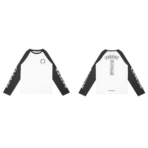 Maglietta a maniche lunghe unisex ChromeHeart autentica, di alta qualità, in puro cotone a doppio filo, traspirante, vestibilità dritta, stampata, per il commercio transfrontaliero - Product Image 4