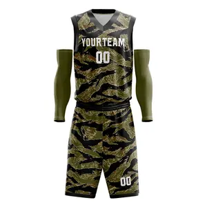 Coole maßge schneiderte College-Basketball-Trikot leere Camo-Basketball-Uniformen