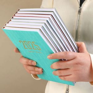 New Custom Black Blue Academic A5 Hardcover Printed PU Leather Cover Diary Journal Yearly Monthly Daily Planner Notebook <b>Gift</b> - Product Image 1
