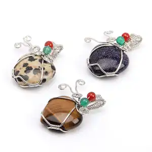 Натуральный камень в форме капли воды оригинальное ожерелье с кулоном Reiki Heal Кристалл ювелирные изделия модный тренд подвеска аксессуар