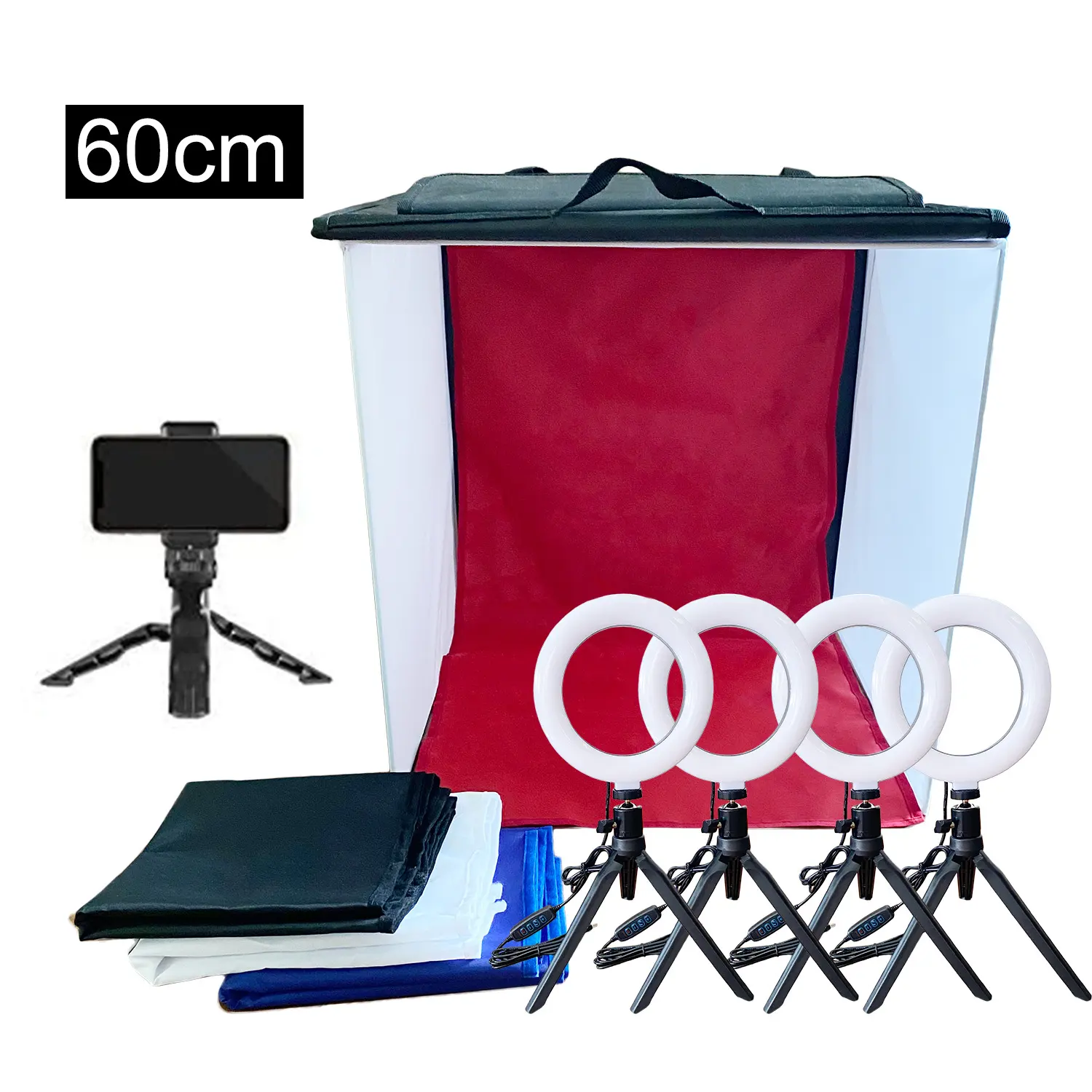 40cm 60cm Faltbare tragbare Weißlicht Foto beleuchtung Studio Shooting Zelt Box Kit mit 6 Farben Hintergrund